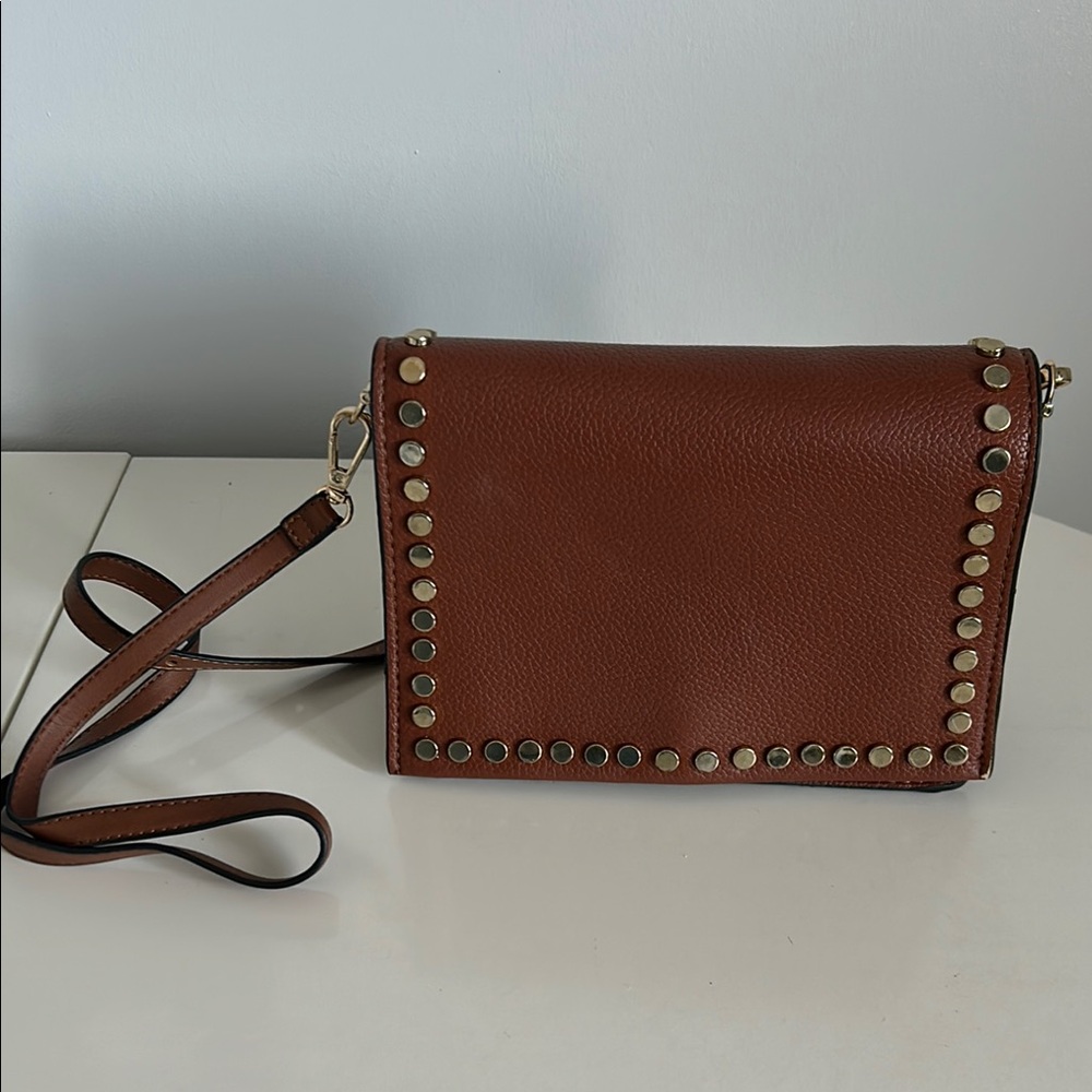 Steve Madden Brown Studded Crossbody Bag